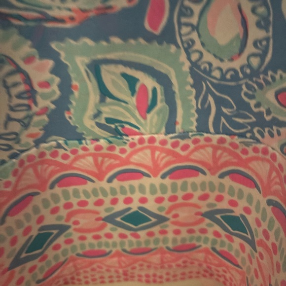 Lilly Pulitzer ChillyLilly Dress Zanzibar Blue Fish Kiss UPF 50+ Pink M - Picture 7 of 9